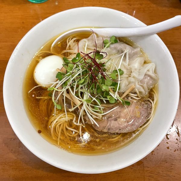 「鴨ワンタン醤油SOBA+塩味玉 ￥1130」@麺屋 Hulu-luの写真