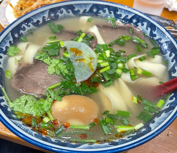 「蘭州拉麺(平麺)」@火焔山蘭州拉麺 池袋店の写真