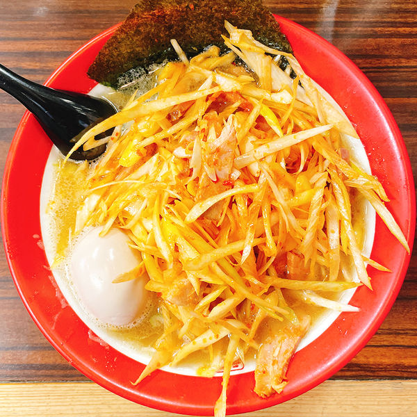「ネギらーめん(細麺)+半熟味玉」@豚骨醤油らーめん 誠屋 池尻店の写真