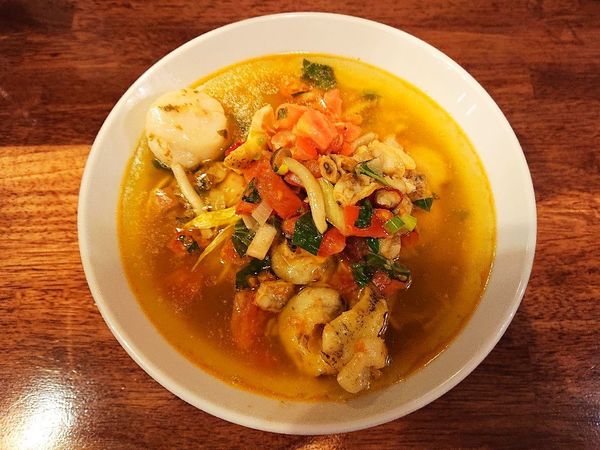 「【限定】貝たちのアヒージョらーめん、など」@海老丸らーめんの写真