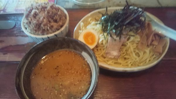 「味噌つけめん+とくやのごはん(¥750+100)」@らぅめん とくやの写真