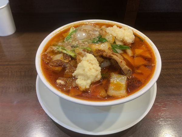 「スタミナ中華そば（830円）＋旨辛・無料トッピング」@濃厚中華そば スタミナ軒の写真