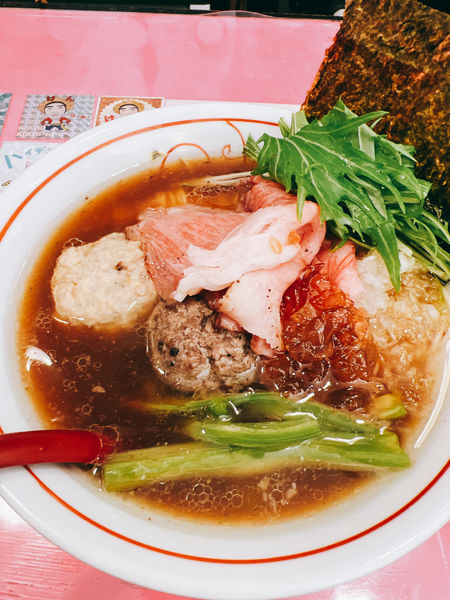 「凛々しい前沢牛タタキ×松坂牛骨中華ソバ」@らーめん凛々の写真