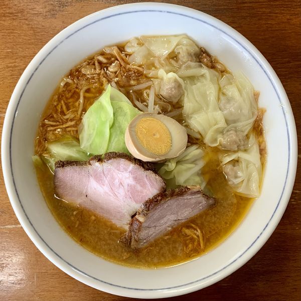 「味噌ワンタンメン」@ラーメン かぶとや!の写真