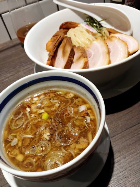 「つけそば・肉増し」@かみなり中華そば店の写真