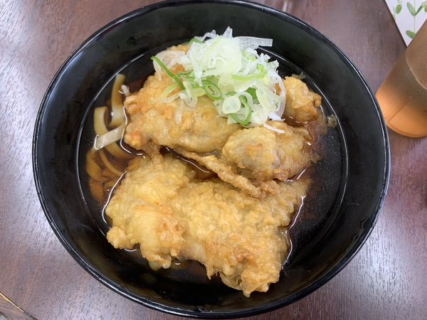 「特製鶏天太麺そば(620円)」@雑賀屋の写真