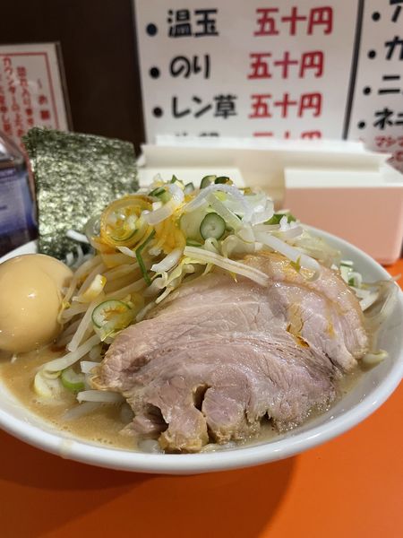 「ミニ（野菜にんにくネギラー油）＋味玉海苔レン草¥1,080」@ちばからの写真