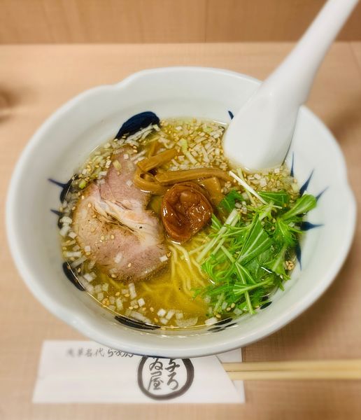 「梅しおらーめん（固め￥850）」@与ろゐ屋の写真