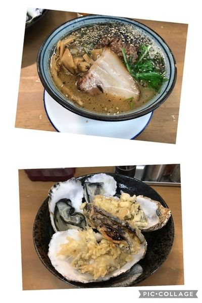 「背ガラ清湯辛肉味噌 with 活大牡蠣をシ」@MENYA 食い味の道有楽の写真