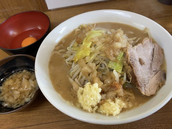 「ラーメン半分（ニンニク、アブラ）」@ラーメンの店 どでん 北浦和店の写真