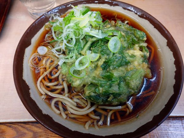 「春菊天そば（380円）」@六文そば 中延店の写真