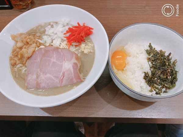 「悪いアブラ入り濃厚煮干し蕎麦」@Noodle&Spice curry 今日の1番の写真