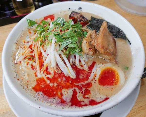 「自家製ラー油入り白えび信州味噌ラーメン【限定】」@麺屋 白神の写真