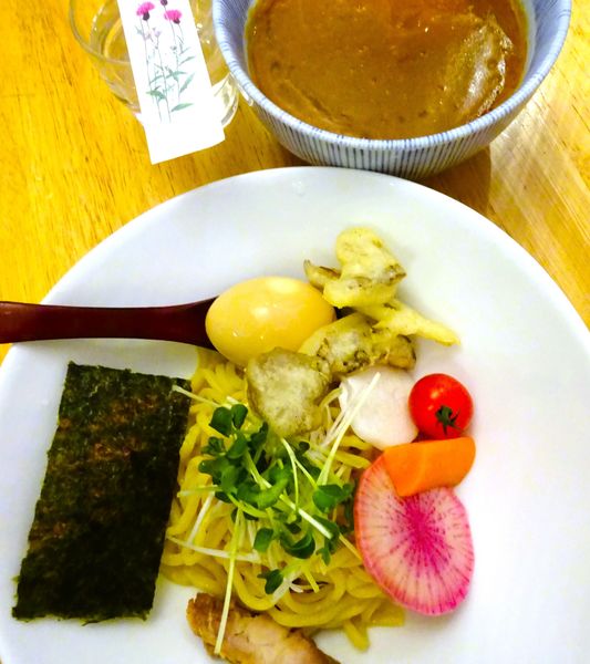 「カレーつけ麺並フルトッピング、中辛・太麺（1,000円）」@麺屋 波 WAVEの写真