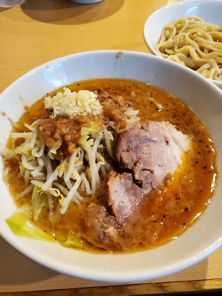 「つけ麺　やさい　にんにく　あぶら　からめ」@ピコピコポンの写真