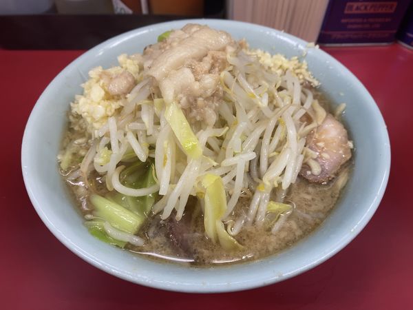 「小ラーメン（麺半分、ニンニク、アブラ）」@ラーメン二郎 中山駅前店の写真