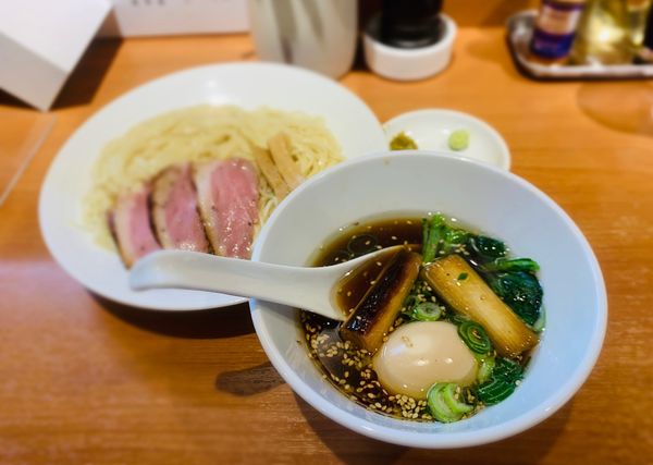 「鴨つけ麺（細300ｇ￥900）＋味玉（￥100）」@麺屋 上々の写真