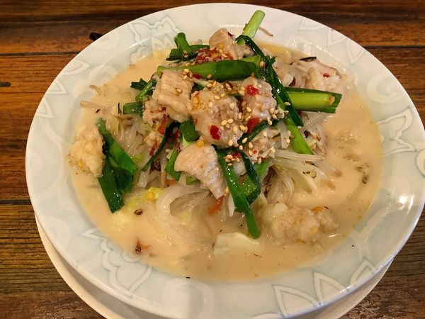 「【期間限定】ニラもつチャンポン白（小）+もつ2倍増」@じげもんとんの写真