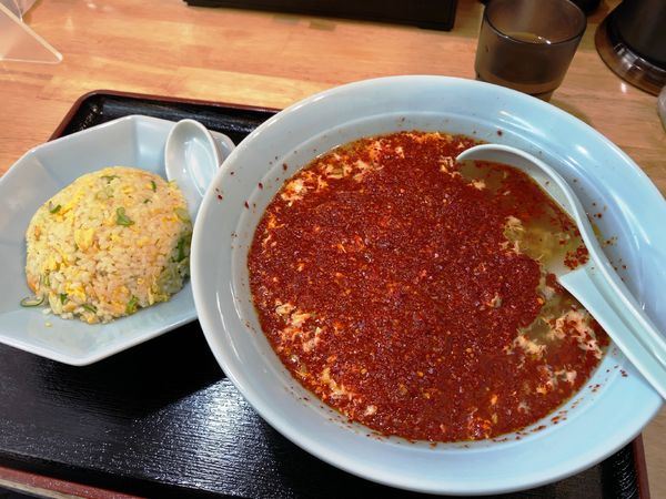 「タンタンメン+半チャーハンセット」@川崎タンタンメン 包 千葉店の写真