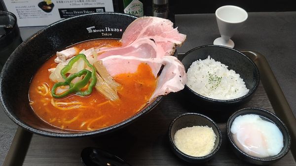 「氷見イワシ香るナポらー麺 〆リゾットセット¥1300」@Menya Ikuzo Tokyoの写真