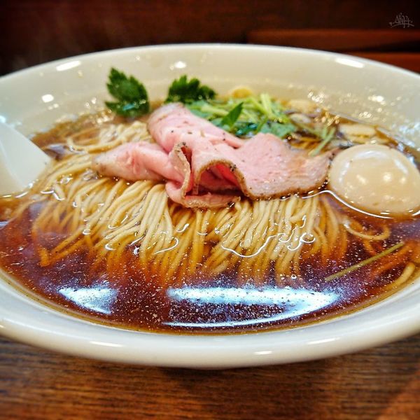 「サンマだし中華そば 醤油、大盛り、あじ玉」@らぁめん山と樹の写真