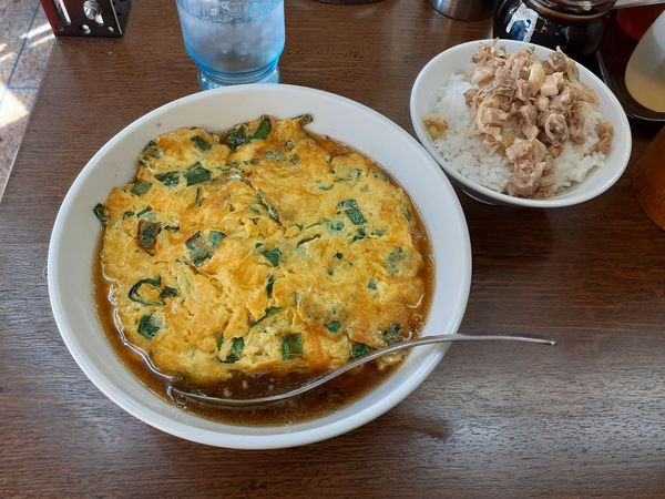 「ニラ玉そば（ランチライム）」@まぐろラーメン 大門の写真