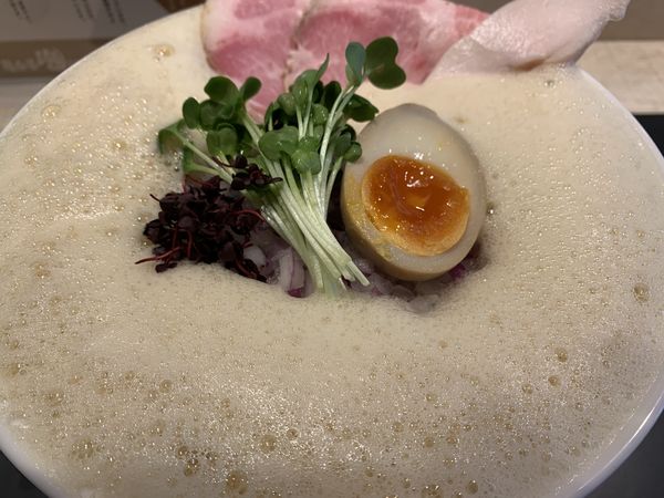 「鶏白湯 泡ramen～醤油～　1000円」@鶏白湯泡ramenたまきの写真