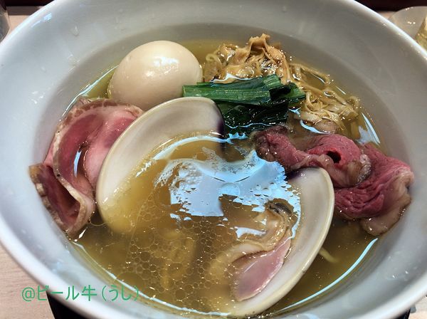 「７周年限定　７年SOBA(1600円)、味玉(100円)、神戸牛」@柳麺 呉田-goden-の写真