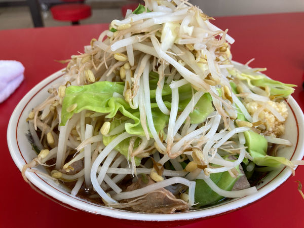 「少ラーメン（350g）野菜ニンニク増し」@ラーメン二郎 ひたちなか店の写真