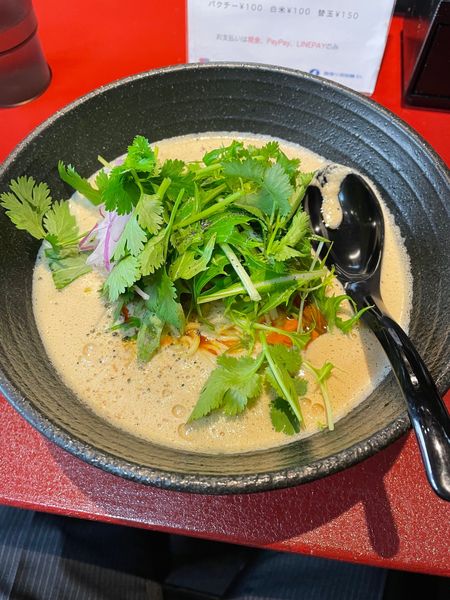 「濃厚胡麻担担麺＋パクチー」@間借り担担麺 Enの写真