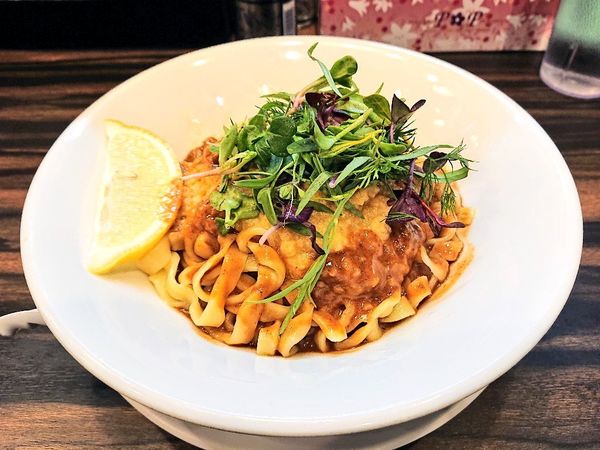 「芝エビの洋風まぜそば」@稲荷屋の写真