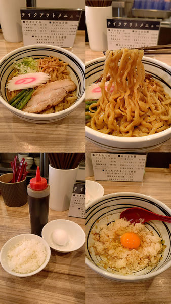 「『大蒜油そば+追い飯 生卵セット』を大盛で」@くじら食堂 nonowa東小金井店の写真