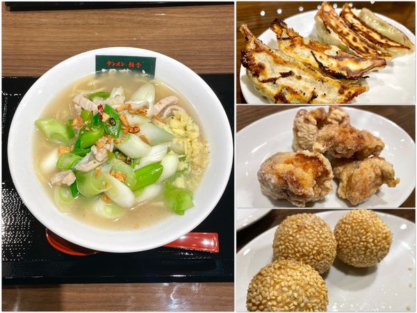 「ねぎタンメン＋餃子＋からあげ＋ゴマ団子」@湯菜坊の写真