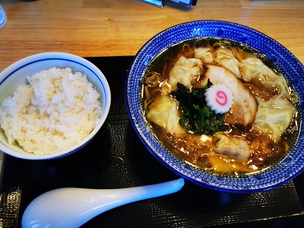 「肉だしワンタン麺＋ランチセット」@ワンタン屋 今福商店の写真
