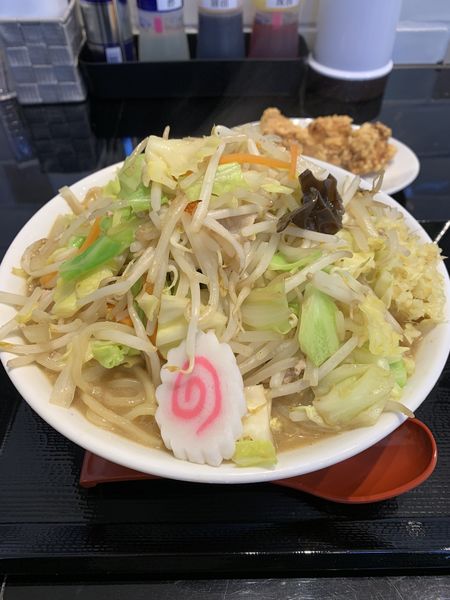 「味噌タンメンセット麺大盛り野菜大盛り」@湯菜坊の写真