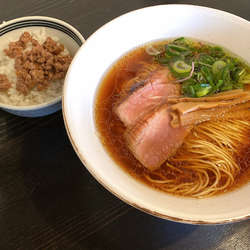 鴨そば+鴨そぼろご飯