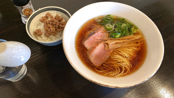 「鴨そば+鴨そぼろご飯」@中華そば ふじ洲の写真