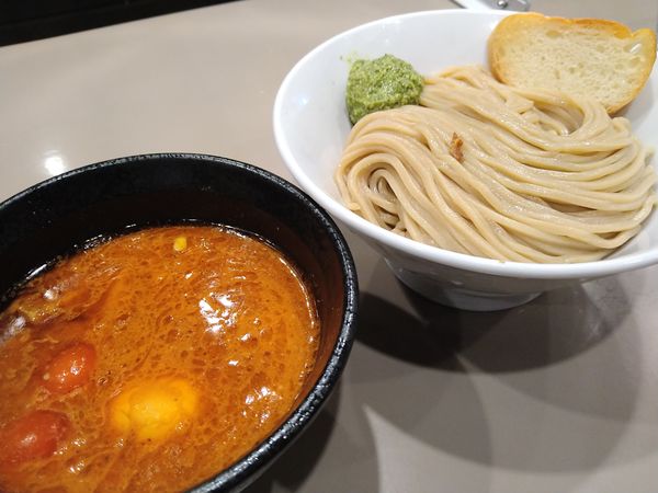 「海老トマトつけ麺＋味玉」@つけ麺 五ノ神製作所の写真