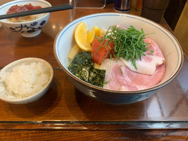 「カルピスバターの明太子クリームつけ麺」@中華そば 四つ葉の写真