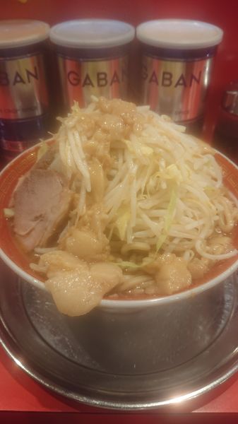 「大ラーメン  野菜  ニンニク  アブラ塊」@ラーメンタロー 大森の陣の写真