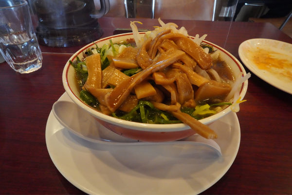 「ミニラーメン　肉なし　メンマ入」@本家第一旭 たかばし本店の写真