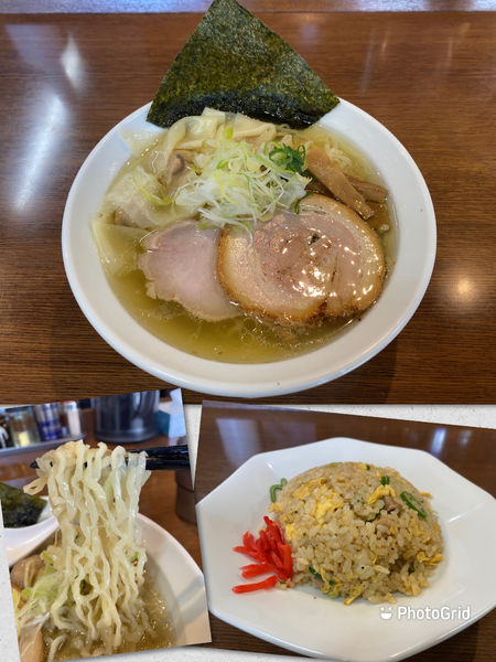 「塩ワンタン麺＋半チャーハンセット」@らーめん一辰の写真