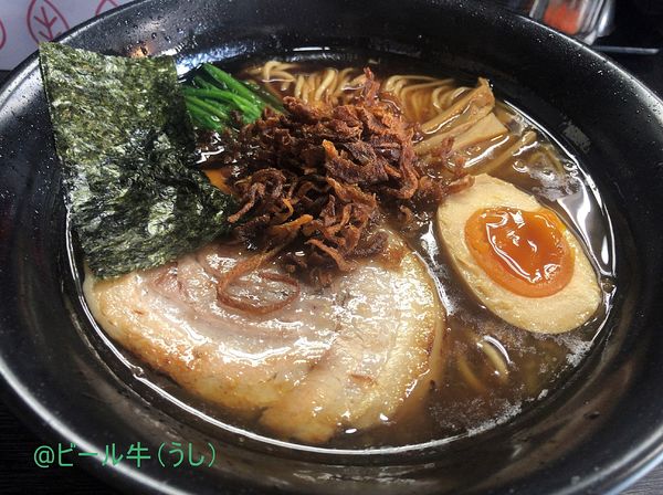 「焦がし醤油ラーメン細麺(900円)」@麺屋 番の写真