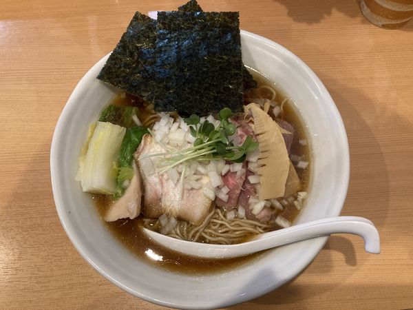 「煮干香味蕎麦(麺大盛り)＋季節ご飯」@中華蕎麦 はるの写真
