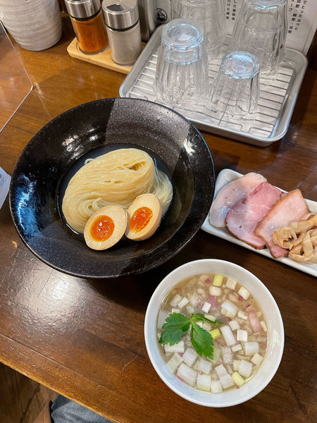 「【限定】地鶏と貝の昆布水つけ麺（塩）」@CLAM＆BONITO貝節麺RAIKの写真