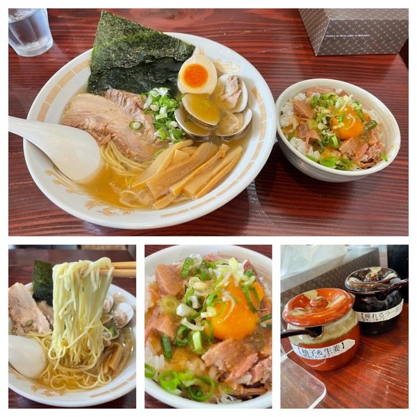 「鶏とハマグリのらーめん 白醤油ver.＋ぶったま飯 1000」@麺屋 ゆゆ多の写真