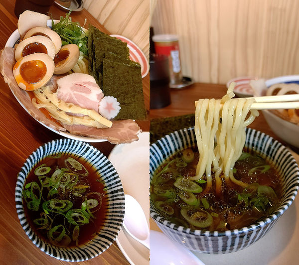 「『豪華特製醤油つけ麺(¥1250)』を大盛&味玉(共に無料)」@中華そば 凜星の写真