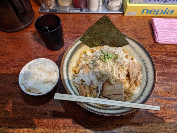 「濃厚油そば特盛・ライス」@油そば 君の写真