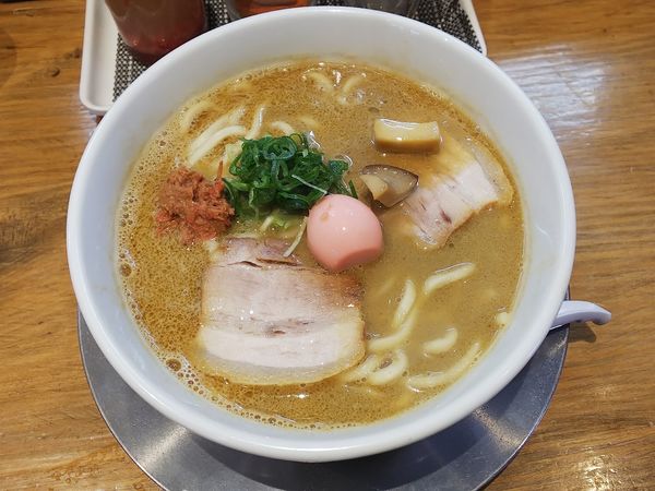 「【限定】海老煮干味噌そば中　900円」@中華そば ひらこ屋 㐂ぼしの写真