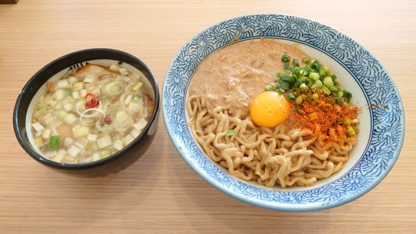 「【限定】かま玉つけそば 1040円 + 追い飯 50円」@中華そば専門 とんちぼの写真